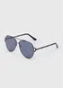 Aviator Black Sunglasses - One Size Image 1