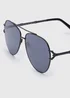 Aviator Black Sunglasses - One Size Image 2