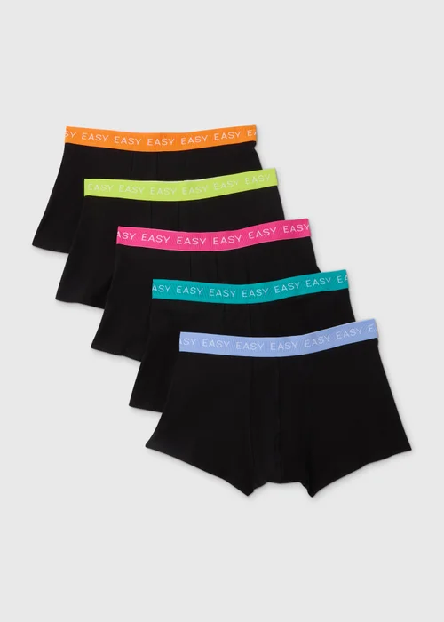 5PK Hipster Bright Waistband Black - XS Image 1