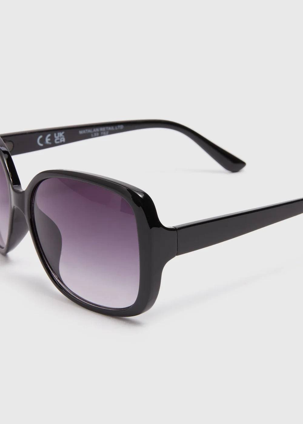 Black Square Sunglasses - One Size Image 2