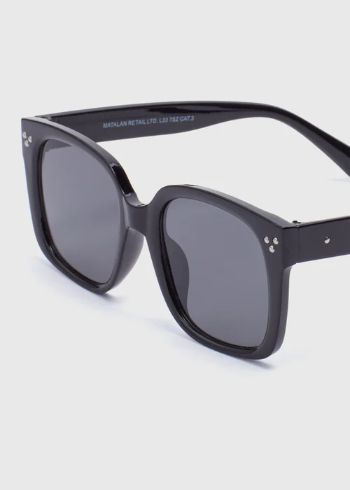Black Oversized Nomad Sunglasses - One Size Image 2