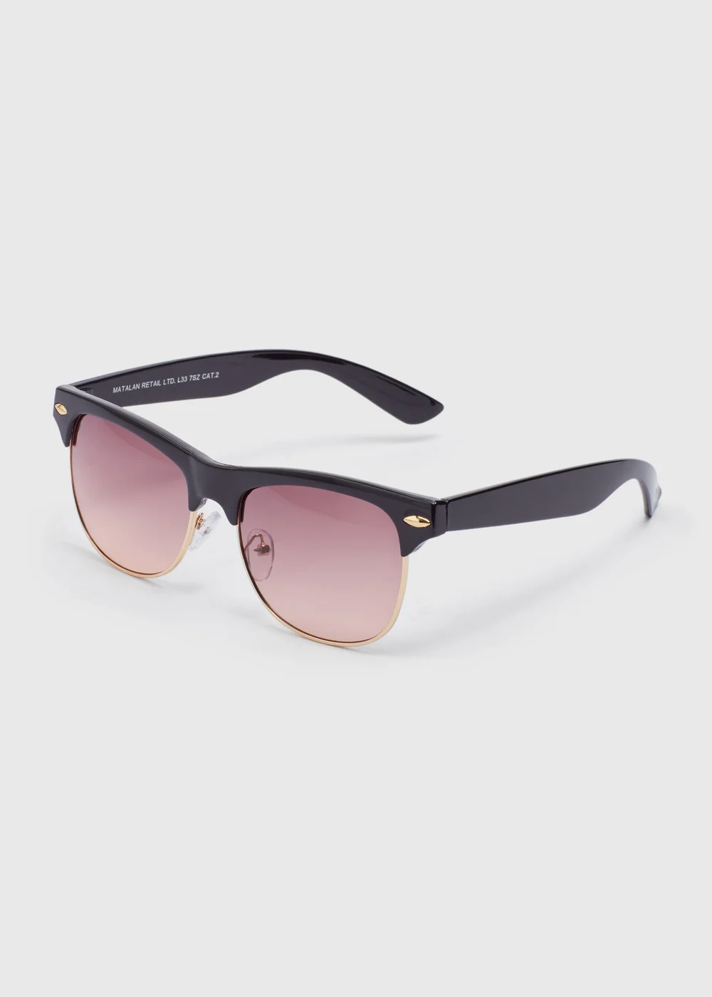Black Round Sunglasses - One Size Image 1