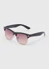 Black Round Sunglasses - One Size Image 1