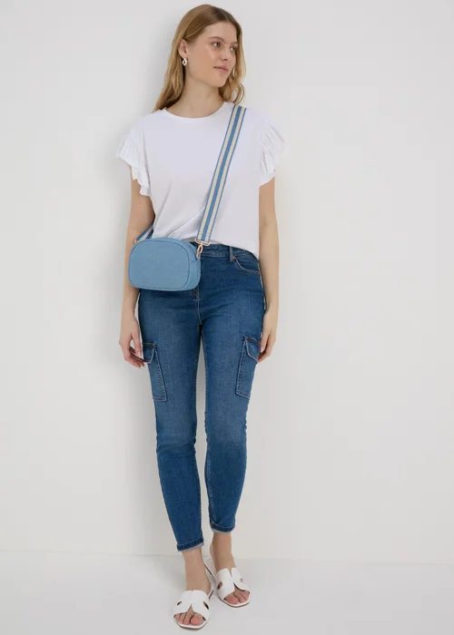 Denim Crossbody Camera Bag - One Size Image 3