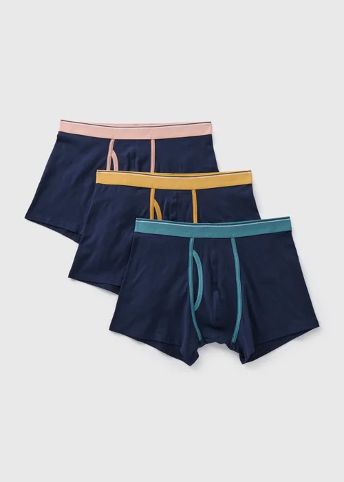 3PK Navy Keyhole Pastel Waistband - XS Image 1