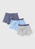 3 Pack Blue Nautical Keyhole Boxers - Small Image 1