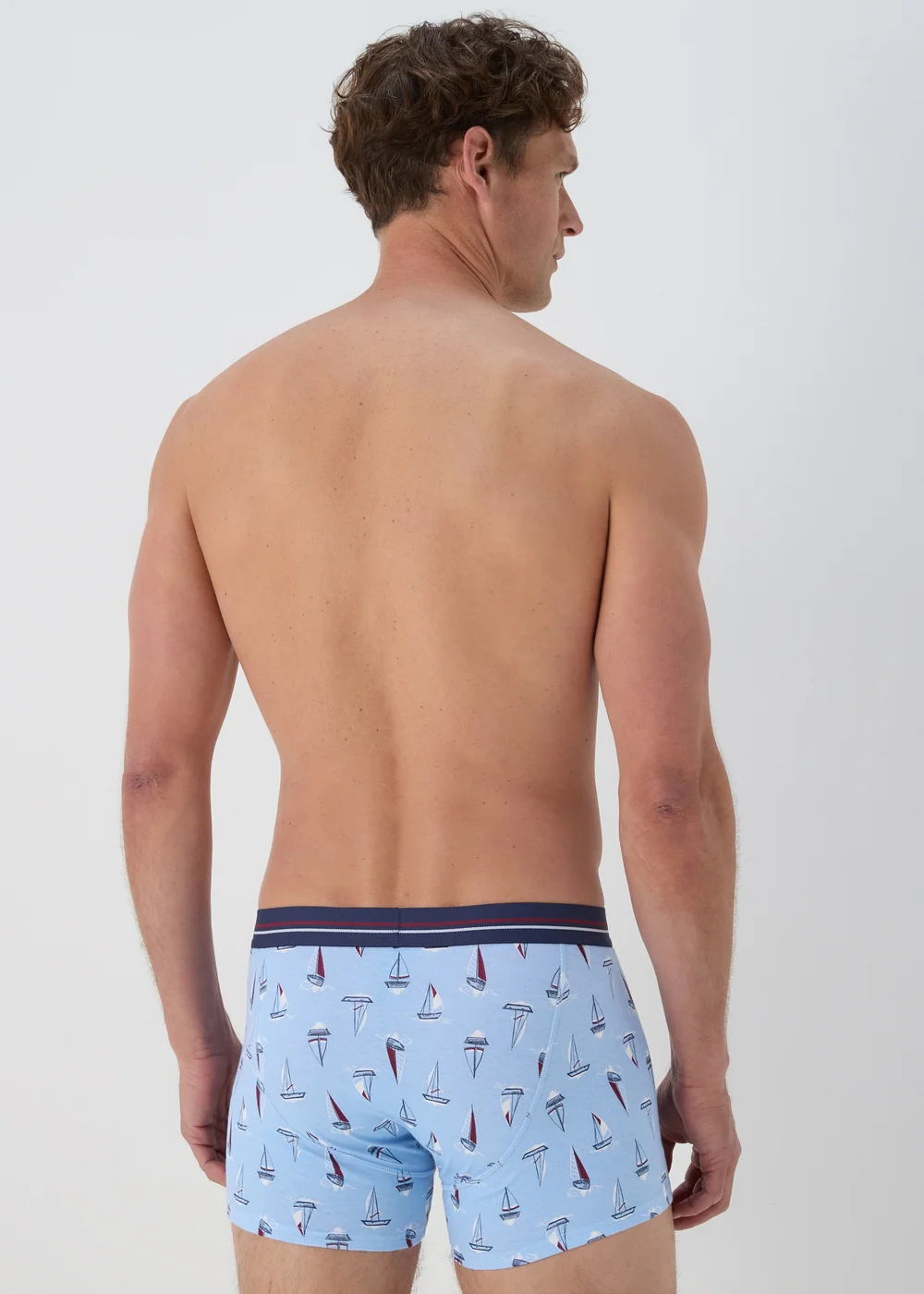 3 Pack Blue Nautical Keyhole Boxers - Small Image 3