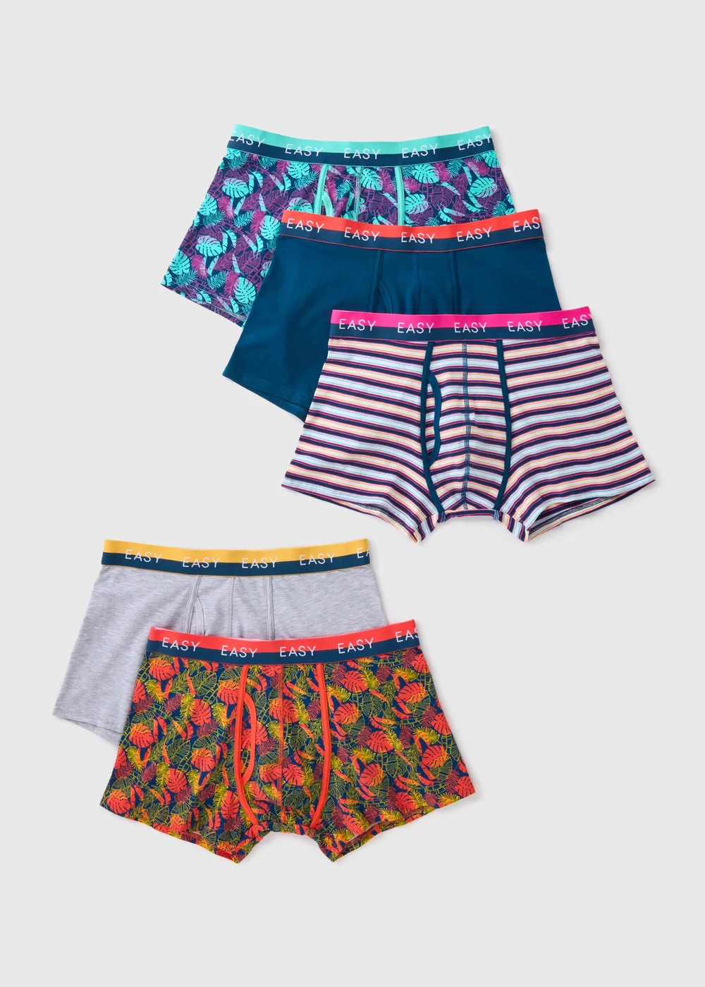 5 Pack Multicolour Neon Keyhole Boxers - XS Image 1