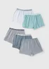 5 Pack Teal Loose Fit Circle Boxers - Small Image 1