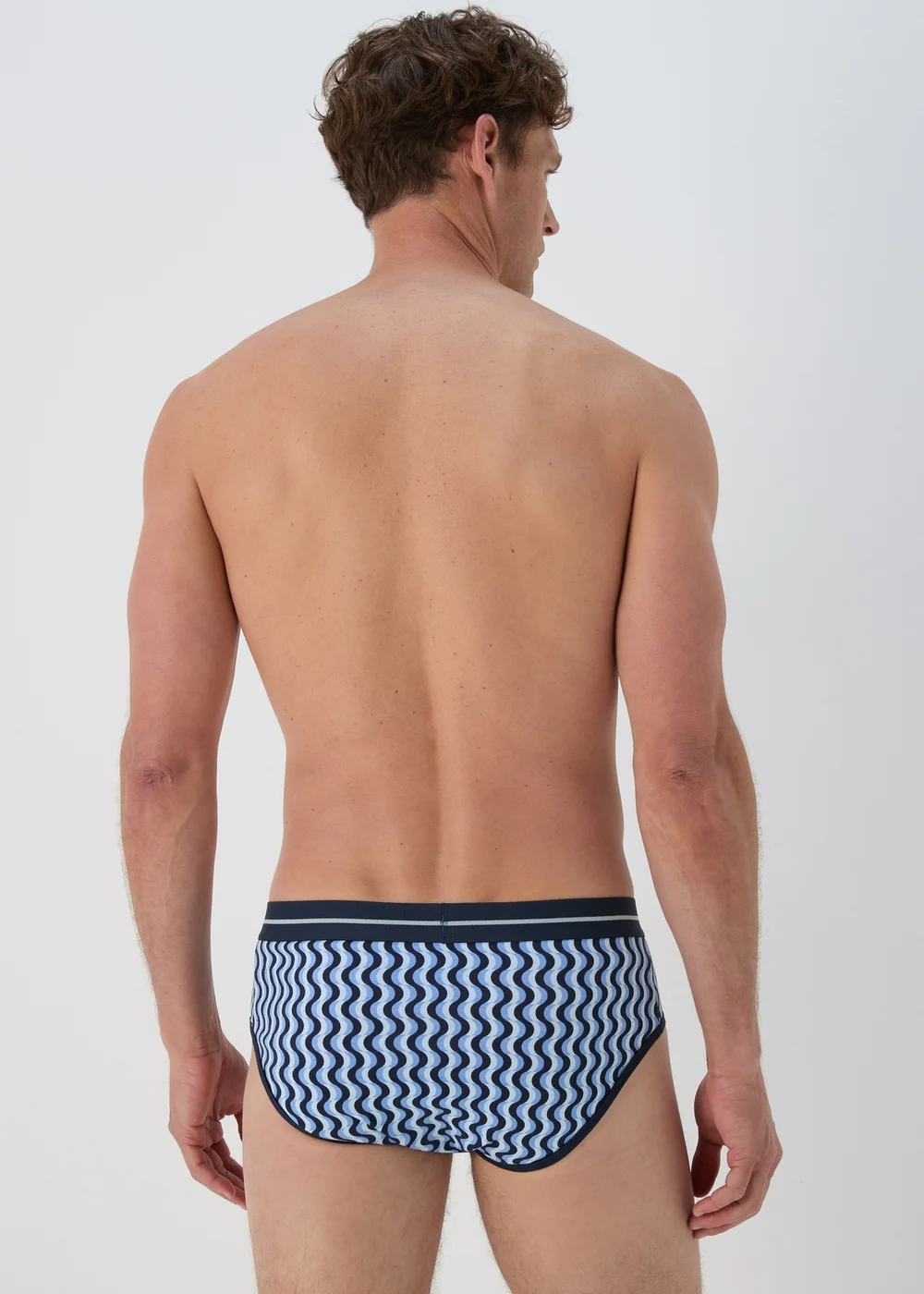 4 Pack Blue Squiggle Briefs - S Image 3