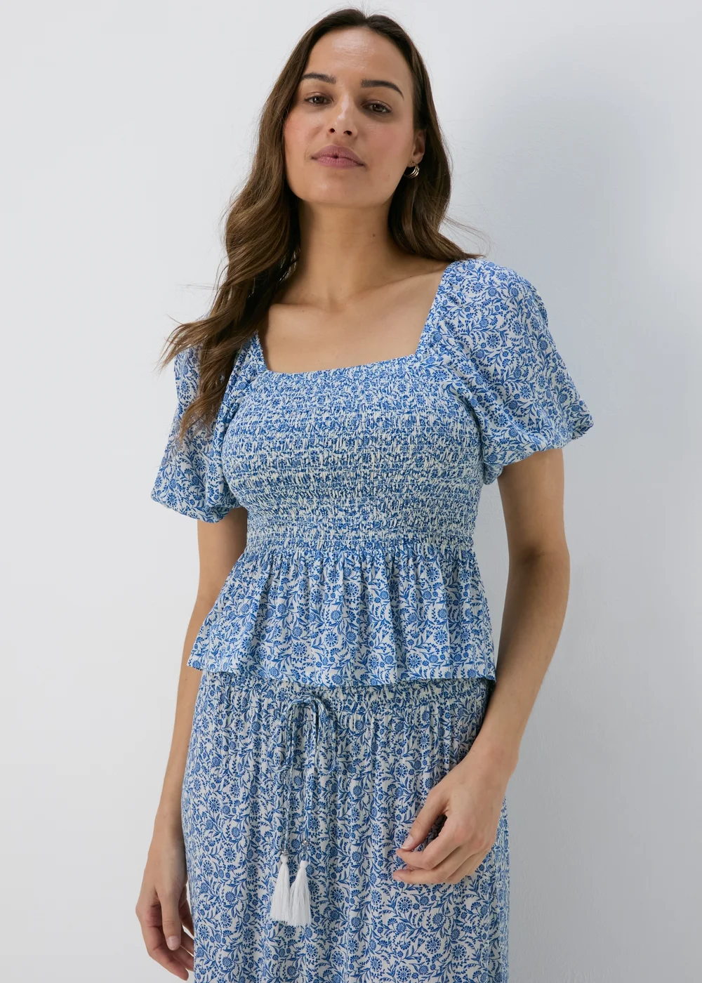 Blue Sheered Co Ord Blouse Top - 8 Image 1