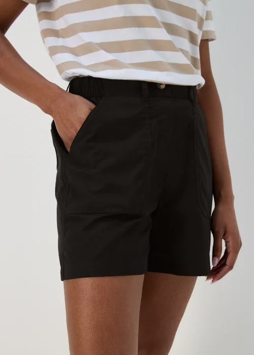 Black Cotton Shorts - 8 Image 3