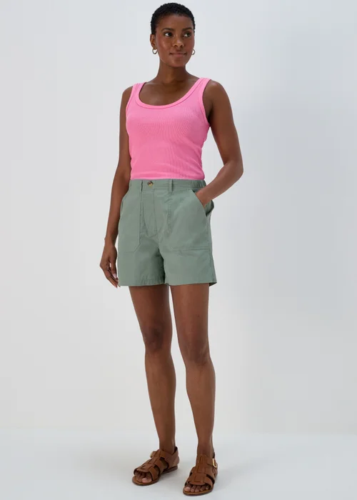 Green Poplin Shorts - 8 Image 1