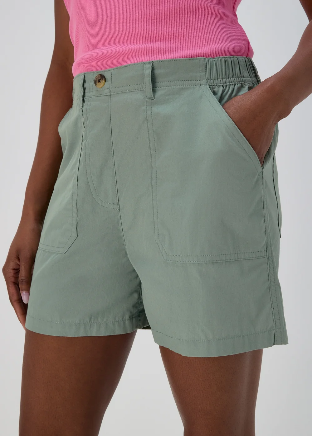 Green Poplin Shorts - 8 Image 3