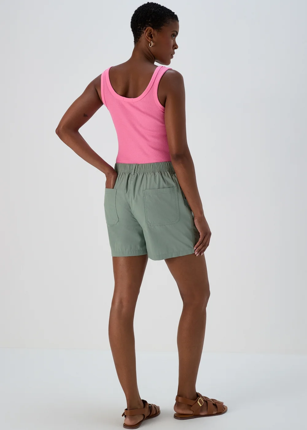 Green Poplin Shorts - 8 Image 2