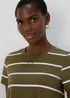 Khaki Stripe Jersey Mini T-Shirt Dress - 8 Image 3