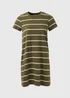 Khaki Stripe Jersey Mini T-Shirt Dress - 8 Image 5