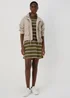 Khaki Stripe Jersey Mini T-Shirt Dress - 8 Image 4