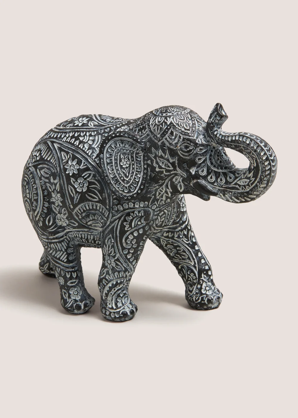 Black Small Elephant Ornament (14.5cm x 20cm x 85cm) Image 1