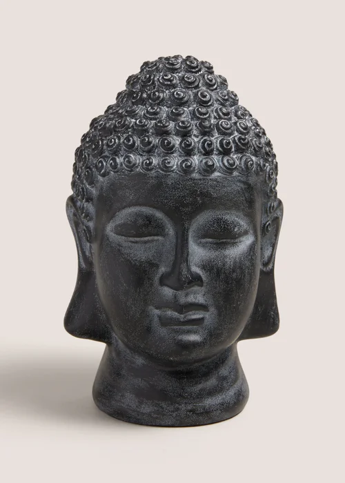 Black Small Buddha Head (21.3cm x 12.8cm x 12cm) Image 1