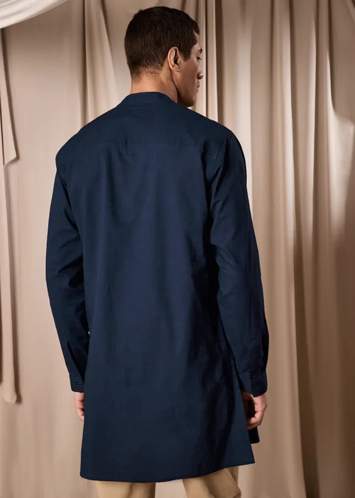 Navy Eid Kurta Shirt - S Image 2