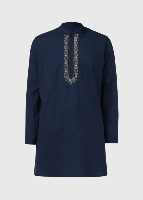 Navy Eid Kurta Shirt - S Image 6