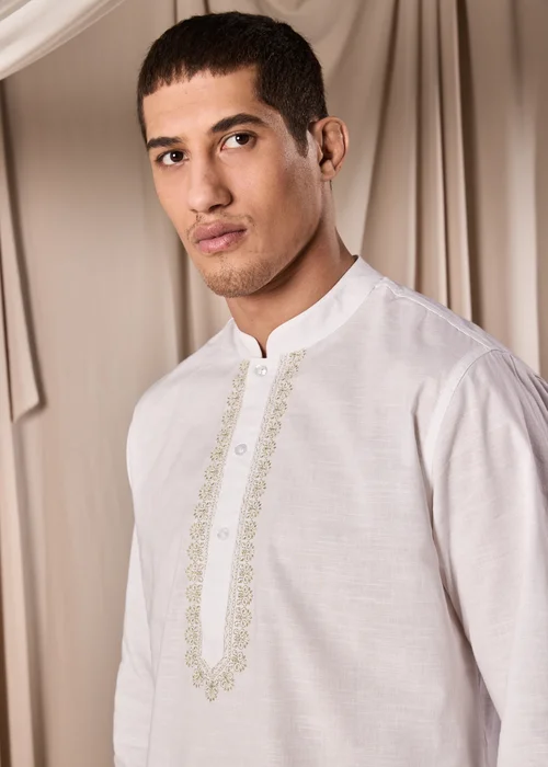 White Eid Kurta Shirt - S Image 3