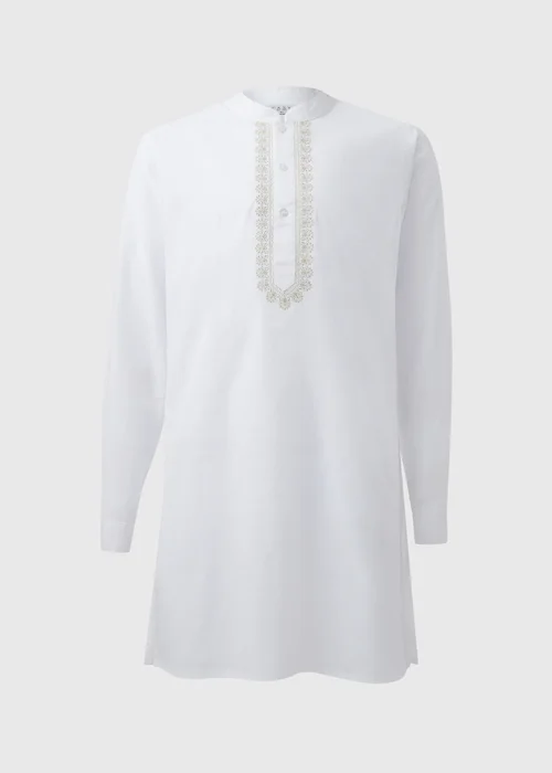 White Eid Kurta Shirt - S Image 5