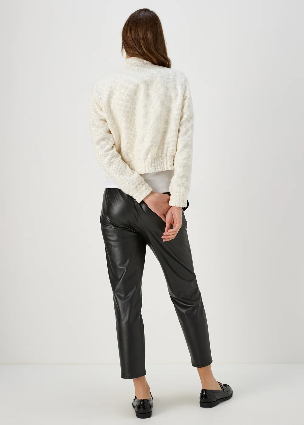 Ivory Boucle Bomber Jacket - 8 Image 2