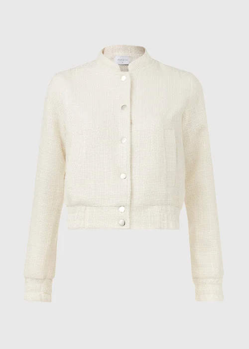 Ivory Boucle Bomber Jacket - 8 Image 5