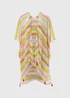 Multicoloured Aztec Stripe Print Kimono - One Size Image 4