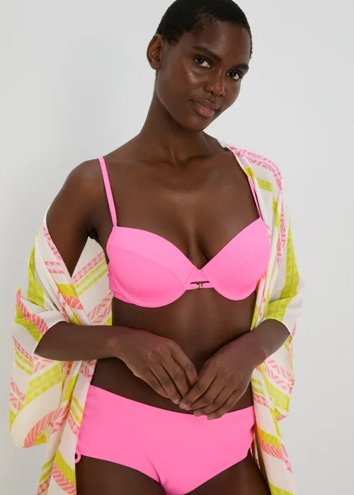 Multicoloured Aztec Stripe Print Kimono - One Size Image 3