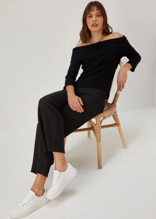 Black Textured Trousers - 8 Image 4