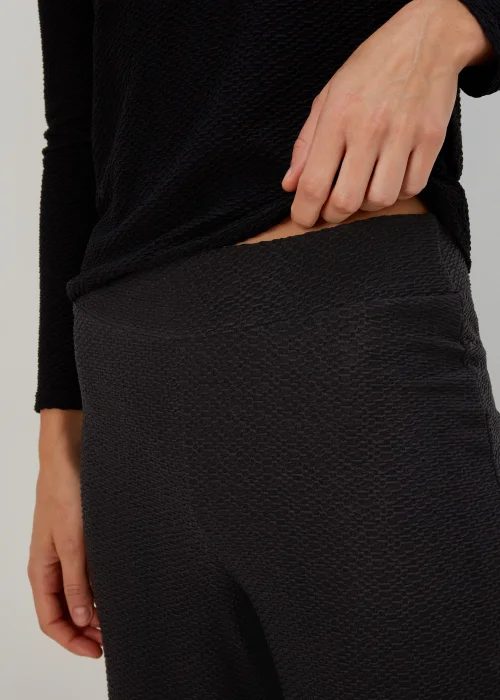 Black Textured Trousers - 8 Image 3