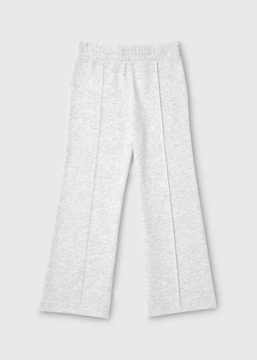 Girls Grey Marl Wide Leg Joggers (7-15yrs) - 8 Yrs Image 1