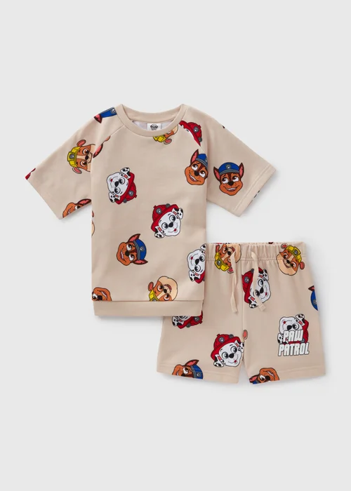 Paw Patrol Boys Oatmeal Top and Short Sets (1-6yrs) - 1-1.5 Yrs Image 1