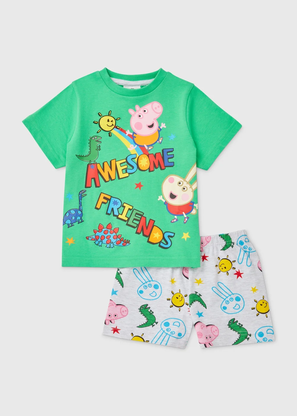 Peppa Pig Kids Green Awesome Friends Pyjama Set (1-6yrs) - 1 to 1 half years Image 1