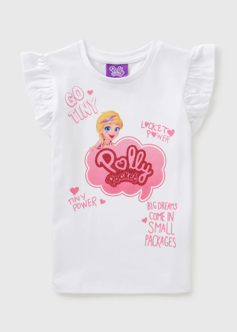 Girls White Polly Pocket T-Shirt (1-7yrs) - 1 to 1 half years Image 1