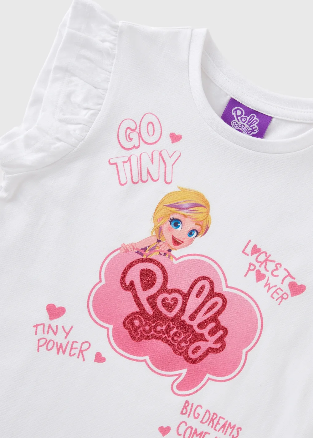 Girls White Polly Pocket T-Shirt (1-7yrs) - 1 to 1 half years Image 2