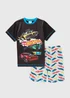 Hot Wheels Boys Black Shortie Set (5-12yrs) - Age 5 Years Image 1
