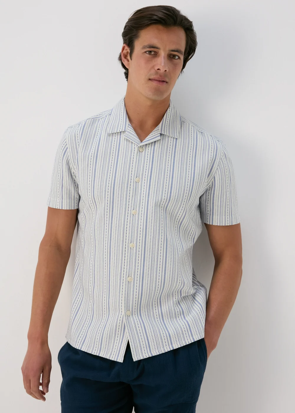 Ecru Stripe Shirt - Small Image 1