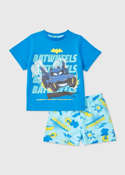 DC Comics Boys Blue Bat Wheels Shortie Set (18mths-8yrs) - Age 18 - 23 Months Image 1