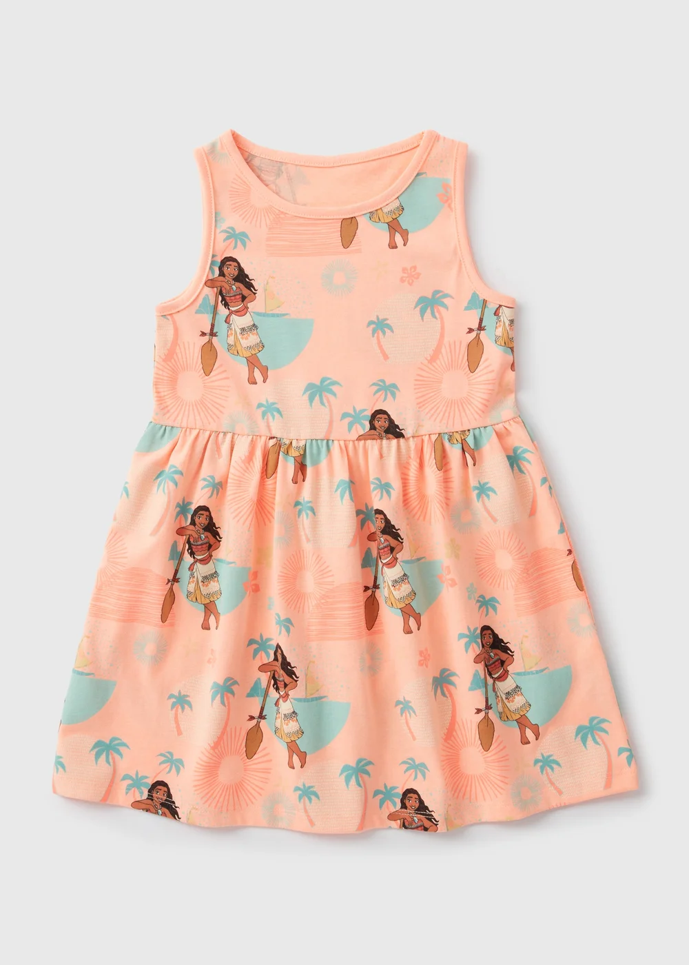 Disney Girls Pink Moana Sleeveless Dress (1-7yrs) - 1-1.5 Yrs Image 1