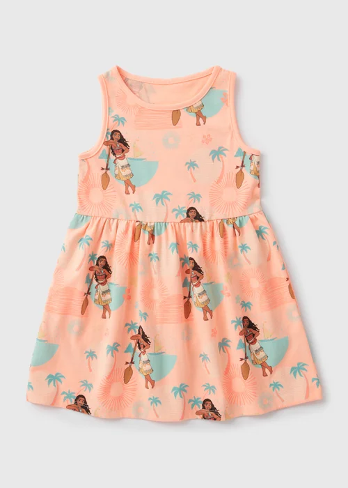 Disney Girls Pink Moana Sleeveless Dress (1-7yrs) - 1-1.5 Yrs Image 1