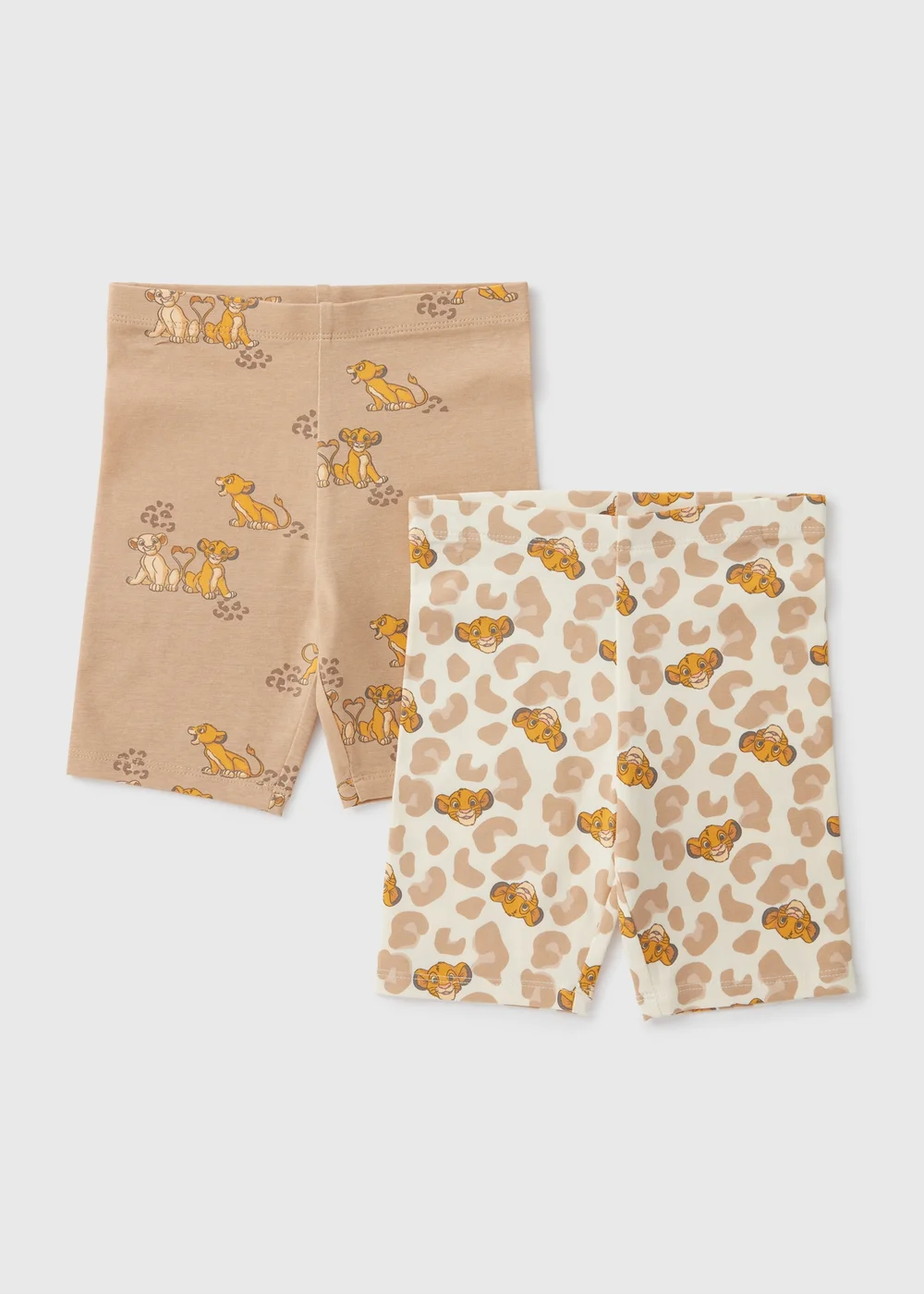 Disney Girls 2 Pack Pink Simba Shorts (1-7yrs) - 1 half year to 2 Image 1