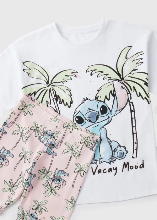 Disney Kids White Stitch T-Shirt & Shorts Set (4-12yrs) - 4 Yrs Image 2