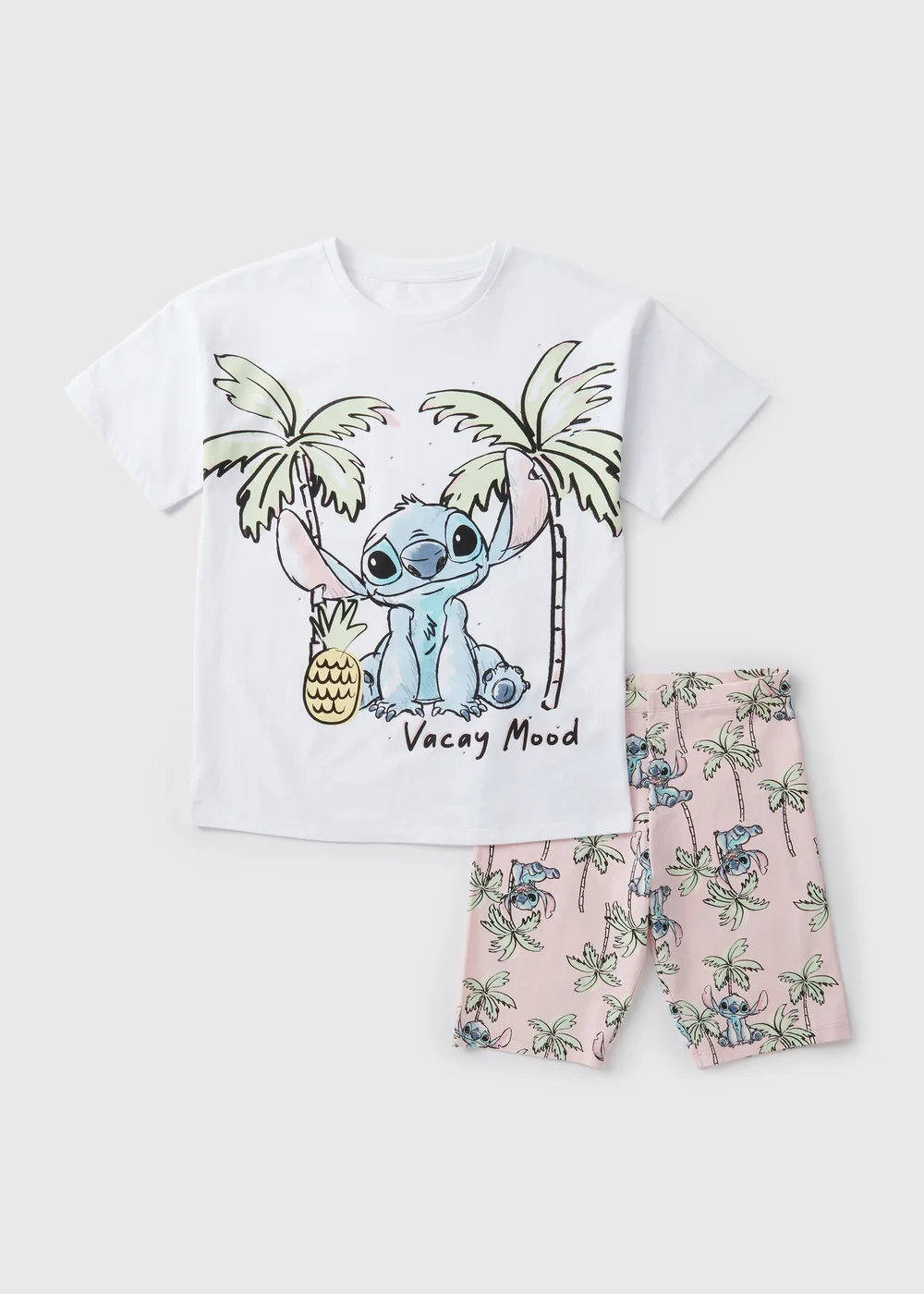 Disney Kids White Stitch T-Shirt & Shorts Set (4-12yrs) - 4 Yrs Image 1