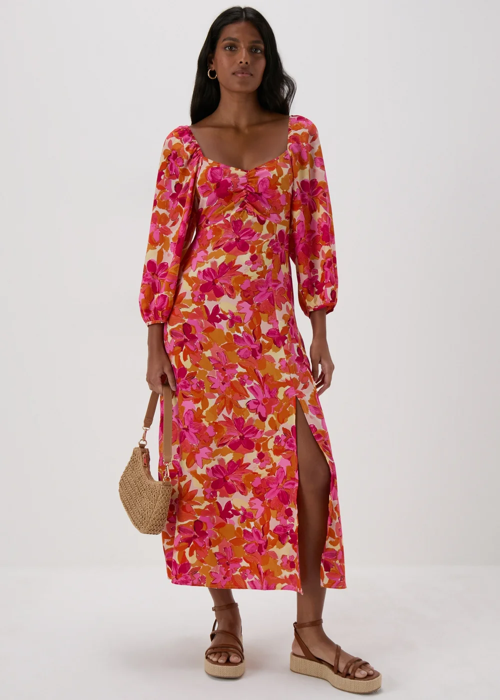 JDY Multicolour Florentine 3/4 Sleeve Dress - 8 Image 4