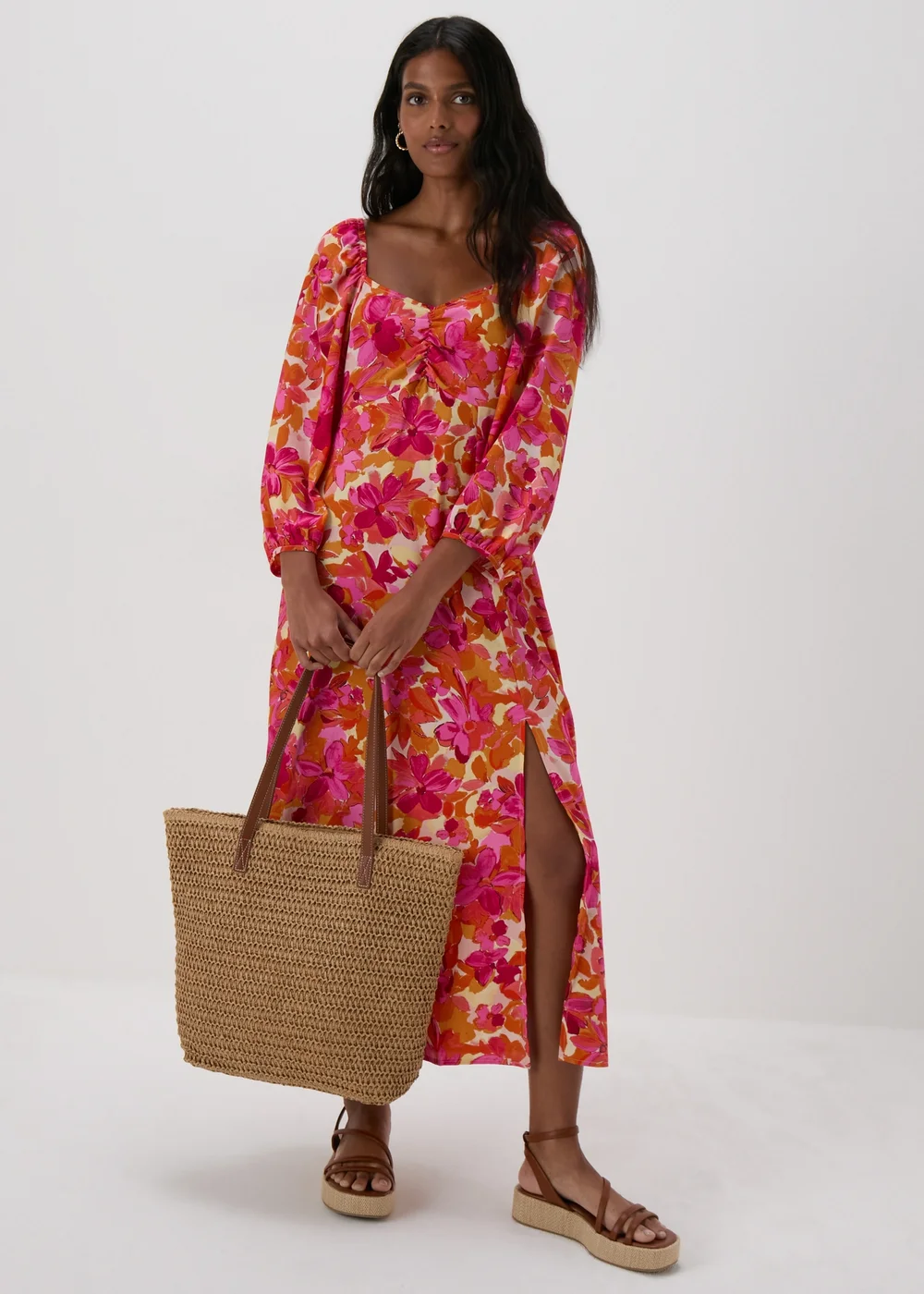 JDY Multicolour Florentine 3/4 Sleeve Dress - 8 Image 1