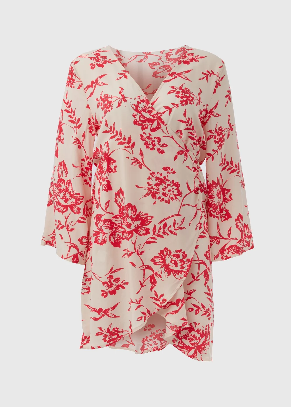 JDY Cream & Pink Floral Dress - 8 Image 5